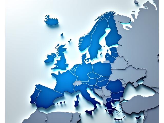 Detailní mapa Evropy s barevně zvýrazněnými zeměmi pokrytými asistenčními službami Levandulové Jízdy