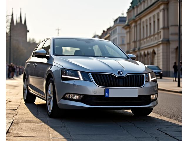 Moderní šedý osobní automobil pro dlouhodobý pronájem