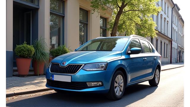 Škoda Scala v moderním městském prostředí.